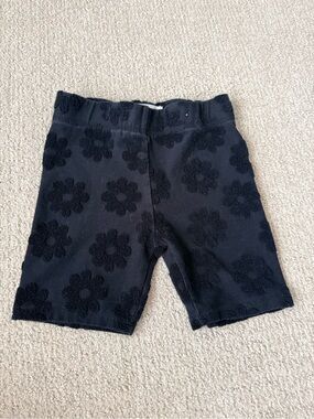 Cotton On Black Floral Terry Knit Kids Bike Shorts